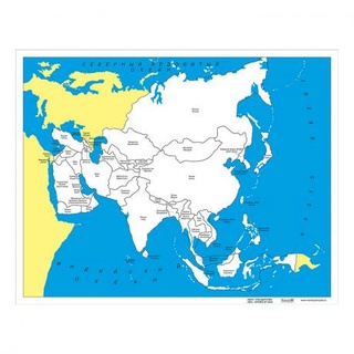 Контурная карта Азии - государства