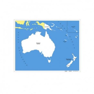 Контурная карта Океании - государства