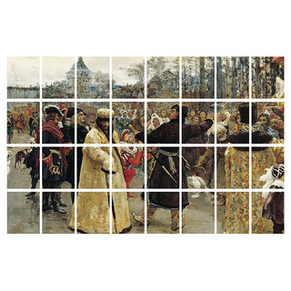 Набор магнитных карточек "Приезд царей Иоанна и Петра Алексеевичей" (Илья Репин) (для работы на клас